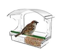 Löschen Von Fenster Vogelhäuschen, Klare Vogelfutterhäuschchen Für Die Fensteransicht,Chickadees Food Container - 9.84x7.09x3.74 Zoll Abnehmbarer Tablett Vogelfutterleiter Mit Starken Saugnäpfeln