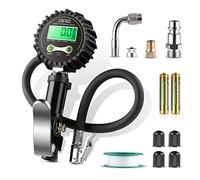 LOETAD Manómetro de presión de neumáticos profesional, manómetro digital, pistola de inflado de neumáticos 200 PSI de alta precisión con luz LED y pantalla LCD para coche, SUV, camión, moto y