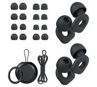 LOETRUY 2 pares de tapones para los oídos, tapones reutilizables de protección auditiva con 8 pares de almohadillas y un cable conector, tapones suaves para los oídos para reducción de ruido,