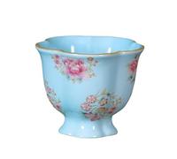 loeusjfnr Taza De Té De Cerámica Taza de hostia esmalte pintada a mano con estampado floral azul dorado, taza té personal Tazas Para Té