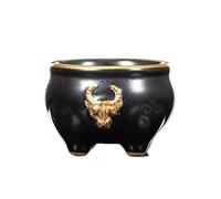 loeusjfnr Taza De Té De Cerámica Taza de té cerámica individual, esmaltado al horno, relieve cuatro elefantes y toro dorado, juego hecho a mano, taza ligera lujo retro Tazas Para Té