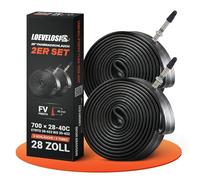 LOEVELOSI ETRTO 28/40-622 - Cámara de aire para bicicleta (2 unidades, 28 pulgadas, con válvula Sclaverand, 48 mm, válvula FV Presta, 2 unidades, 700 × 28-40 C, Road Gravel City Trekking)