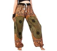 Lofbaz Mujer Cordón Rose 1 Harén Boho Genio Pantalones Verde L