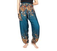Lofbaz Mujer Floral Impreso Harén Pantalones Verde Trullo M