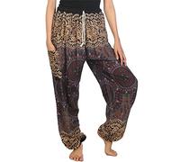 Lofbaz Mujer Rose 2 Cordón Harén Genio Boho Pantalones Gris 4XL