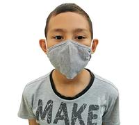 LOFBAZ - Revestimiento facial de tela de algodón con filtro de bolsillo lavable reutilizable (gris - Pack de 3, Big Kid de 9 a 13 años)