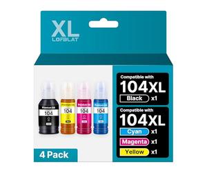 LOFBLAT 104 XL, Compatible con EcoTank Epson 104 O 102 ET-2710 ET-2711 ET-2712 ET-2714 ET-2715 ET-2720