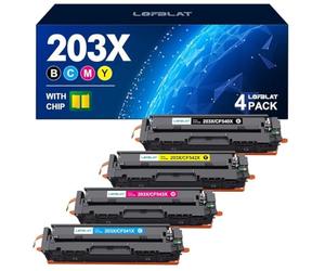 LOFBLAT 203X - Cartucho de tóner para HP 203X 203A CF540X CF540A para HP Color Laserjet Pro MFP M281fdw M281fdn M281cdw M280nw Laserjet Pro M254dw M254dn (Negro Cian, Magenta Amarillo, Paquete de 4)