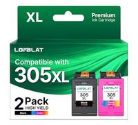 LOFBLAT 305XL - Cartuchos de Tinta para HP DeskJet 2700 2710 2720 DeskJet Plus 4110 4120 Envy 6010 6020 6032 Envy Pro 6400 6420 (2 Unidades)