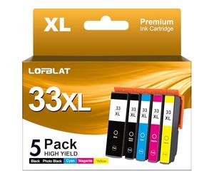 LOFBLAT 33XL - Cartuchos de tinta compatibles con Epson XP 7100, compatibles con Epson 33XL, para Epson Expression Premium XP-540 XP-530 XP-830 XP-7100 XP-900 XP-640 XP-630 XP-635 XP-645, paquete de 5