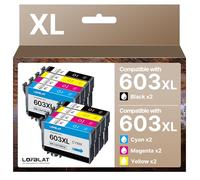 LOFBLAT 603XL Cartuchos de Tinta para Epson 603 XL para Expression Home XP-2100 XP-3100 XP-2150 XP-4100 XP-2100 XP-2105 Workforce WF-2810 WF-2830 WF-2850 (2 Negro, 2 Cian, 2 Magenta, 2 Amarillo)