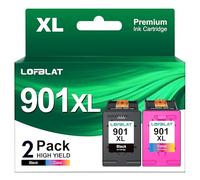 LOFBLAT 901XL, Remanufacturados para HP 901 901 XL, Compatible para HP Officejet 4500 J4580 J4680 J4550 J4585 J4624 J4660 J4680c J4860 G510 G510n (Negro y Tricolor)