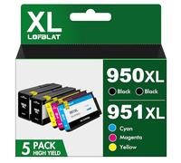 LOFBLAT 950XL 951XL Cartuchos de Impresora compatibles con HP 950/951 Multipack Officejet Pro 8600 8610 8100 8620 8615 8100 8625 8630 8640 8660 276dw 251dw Impresora (2 Negros, Cian, Magenta y Cian)
