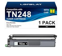 LOFBLAT TN248 Tóner Negro de Repuesto para Brother TN-248XLBK TN-248CMYK Tóner para Brother MFC-L3760CDW MFC-L8390CDW HL-L3220CWE MFC-L3740CDW MFC-L3740CDWE DCP-L3560CDW DCP-L3520CDWE