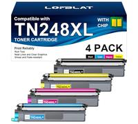 LOFBLAT TN248XL TN248 TN248XLCMYK TN-248VAL Compatible para Brother TN248 TN248XL para Brother MFC-L3760CDW Toner MFC-L3740CDW MFC-L3740CDWE DCP-L3560CDW DCP-L3520CDW DCP-L3555CDW DCP-L3555CDW W (4