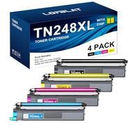 LOFBLAT TN248XL TN248XLCMYK Compatible para Brother TN248 TN248XL Tóner para Brother MFC-L3760CDW Toner MFC-L3740CDW MFC-L3740CDWE DCP-L3520CDW DCP-L3560CDW (4 Unidades)
