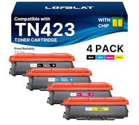 LOFBLAT TN423 TN421 Cartucho de tóner Compatible como Repuesto para Brother TN-423 TN-423BK TN-421 MFC-L8690CDW MFC L8690CDW DCP-L8410CDW MFC-L8900CDW HL-L8260CDW HL-L8360CDW Negro Cian Amarillo