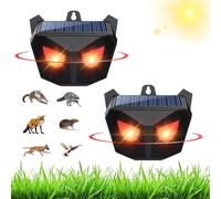 LOFFU Repelente de animales (paquete de 2), repelente solar nocturno de animales con dos luces rojas intermitentes, repelente al agua para gatos, perros, zorros, pájaros, zorrillos