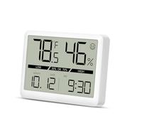 LOFICOPER Termómetro Higrómetro Digital Interior, Mini Estación Meteorológica, Monitor de Humedad Pequeño y Termómetro de Interior, con Función de Hora y Fecha para Comodidad de Oficina en Casa