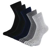 LOFIR Calcetines con Dedos Separados para Hombre Calcetines 5 Dedos, Calcetines de Algodón de Deporte para Niños, Talla 44-47, 5 pares
