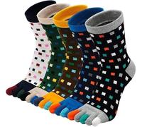 LOFIR Calcetines con Dedos Separados para Hombre Calcetines 5 Dedos, Calcetines de Algodón de Deporte para Niños, Talla 38-44, 5 pares