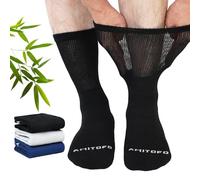 LOFIR Calcetines Diabéticos para Hombre Bambú: Sin Costuras Transpirables para Piernas y Pies Hinchados - Sin Elástico Extra Anchos Suela Acolchada para Ancianos 3 Pares Talla 47-50 Multicolor