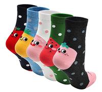 LOFIR Calcetines Divertidos de Algodón para Mujer Con Dibujos de Animal Perro Gato, Vistosos, de Invierno, Talla 35-41, 5 Pares