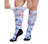 LOFIR Calcetines Hasta la Rodilla Diabéticos: Calcetines Mujer Hombre Sin Goma ni Elásticos y Sin Costuras Algodón Confort para Pies Hinchados Mujeres Embarazadas 1 par 39-42 Mariposa