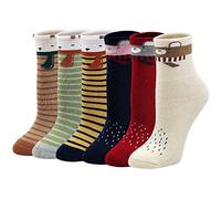 LOFIR Calcetines Térmicos de Algodón para Niñas y Niños - Gruesos y Cálidos para Invierno - Colores Casuales Novedad - 8 a 11 Años, Talla 31-34, 6 Pares