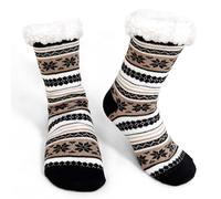 LOFIR Men's Fluffy Slipper Socks: Thick Thermal Warm Winter Non-Slip Socks Men Fuzzy Fleece Lined Soft Grip Cosy Novelty Stocking for Christmas Gifts Bed Home 1 Pair Size 6-11