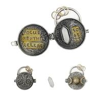 LOFIRSIFJOY Medallón de plata de triple luna con árbol de la vida, medallón de mantra, espacio mágico personal con cristales de cuarzo transparentes, altar de plata sagrada para intención y meditación