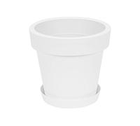 Lofly - Maceta de plástico, con Plato, diseño clásico, diámetro 30 cm, Color Blanco