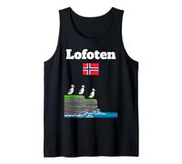 Lofoten souvenir Puffin Colony Sea Cliffs Noruega bandera Camiseta sin Mangas