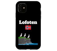 Lofoten souvenir Puffin Colony Sea Cliffs Noruega bandera Carcasa para iPhone 11