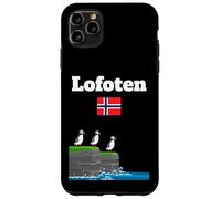 Lofoten souvenir Puffin Colony Sea Cliffs Noruega bandera Carcasa para iPhone 11 Pro Max
