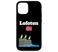 Lofoten souvenir Puffin Colony Sea Cliffs Noruega bandera Carcasa para iPhone 12/12 Pro