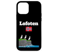 Lofoten souvenir Puffin Colony Sea Cliffs Noruega bandera Carcasa para iPhone 12 mini