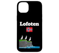 Lofoten souvenir Puffin Colony Sea Cliffs Noruega bandera Carcasa para iPhone 14 Plus