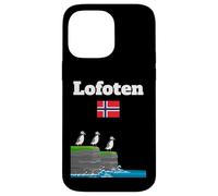 Lofoten souvenir Puffin Colony Sea Cliffs Noruega bandera Carcasa para iPhone 14 Pro Max