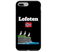 Lofoten souvenir Puffin Colony Sea Cliffs Noruega bandera Carcasa para iPhone 7 Plus/8 Plus