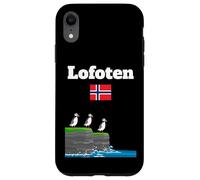 Lofoten souvenir Puffin Colony Sea Cliffs Noruega bandera Carcasa para iPhone XR