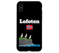 Lofoten souvenir Puffin Colony Sea Cliffs Noruega bandera Carcasa para iPhone XS Max