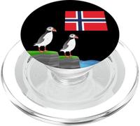 Lofoten Souvenir Puffin Colony Sea Cliffs Noruega Bandera PopSockets PopGrip para MagSafe
