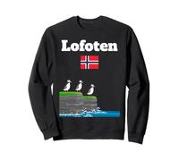 Lofoten souvenir Puffin Colony Sea Cliffs Noruega bandera Sudadera