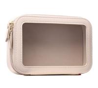 LOFOWN Bolsa de maquillaje transparente pequeña bolsa de cosméticos transparente de viaje transparente para artículos de aseo de viaje bolsa de maquillaje para coche con cremallera para mujer (beige