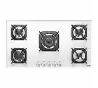 Lofra Cocina De Gas Marte Hgb9E0 90Cm Acabado De Vidrio Blanco 5 Fuegos