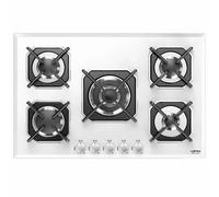 Lofra Cocina De Gas Sirio Hgb7E0 75Cm 5 Fuego Acabado De Vidrio Blanco