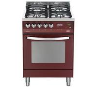 Lofra Cocina Rainbow Pr66Mft/C 60Cm Horno Eléctrico 4 Fuegos Rojo Burdeos