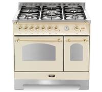 Lofra Dolce Vita Rbid96Mfte/Ci Cocina 90Cm Marfil/Latón 5 Fuegos 60220023