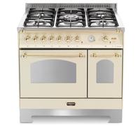 Lofra Dolce Vita Rbid96Mfte/Ci Cocina 90Cm Marfil/Latón 5 Fuegos 60220023